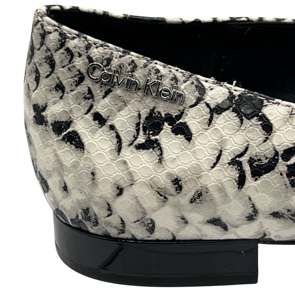 Calvin Klein Emerin Womens 6 Pointed Toe Vegan Snakeskin Slip Ons Comfort Shoes - Picture 5 of 15